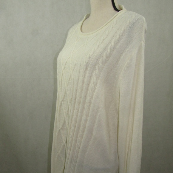 Karen Scott Sweater Size 2X Long Sleeve Ivory New - Picture 3 of 7